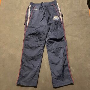 Reebok Edmonton Oilers NHL Platinum Shield Navy Blue Track Pants Mens Medium